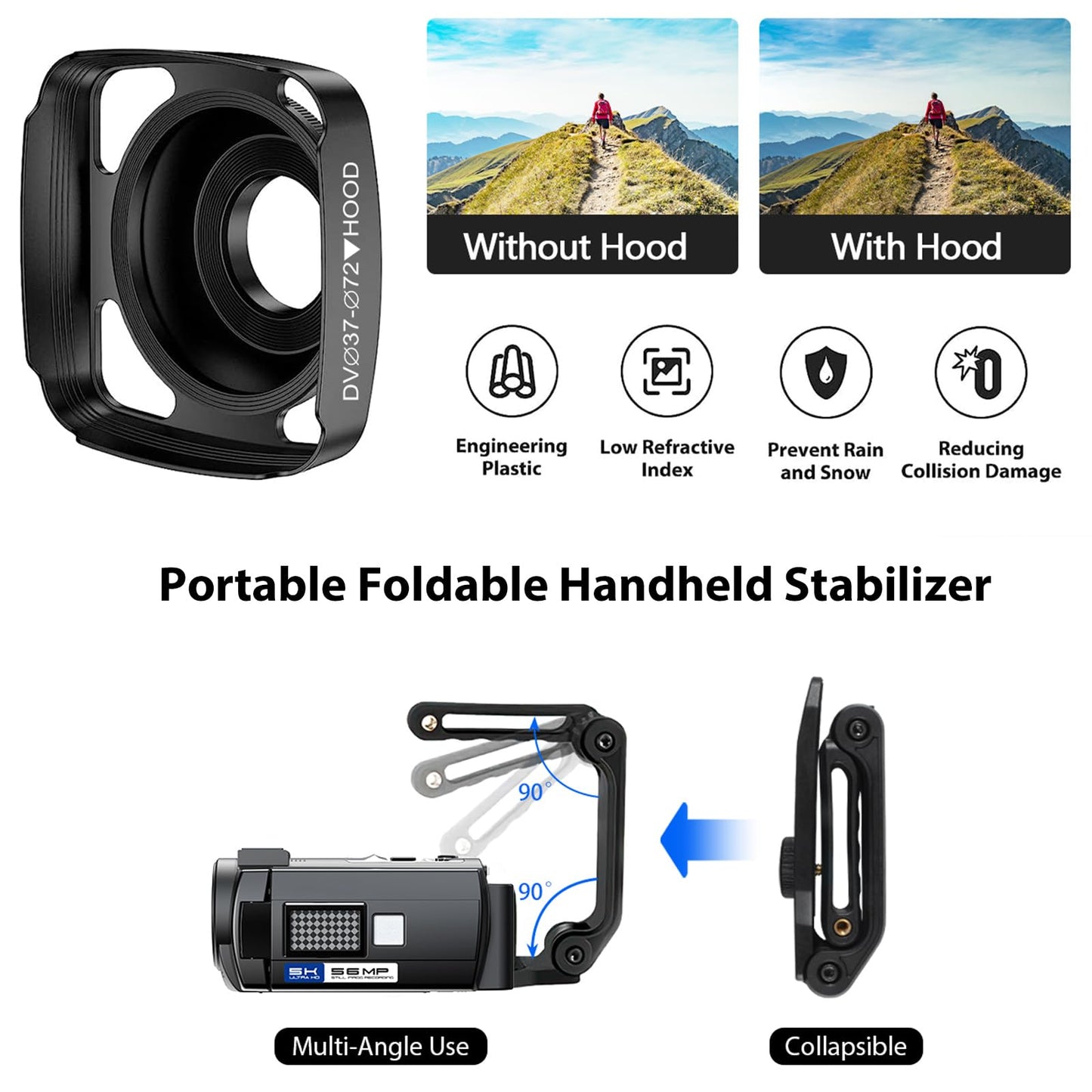 5K Video Camera Camcorder 56Mp Wifi Ir Night Vision Vlogging Camera, 16X Digital Zoom Touchscreen Youtubers Camera Recorder With