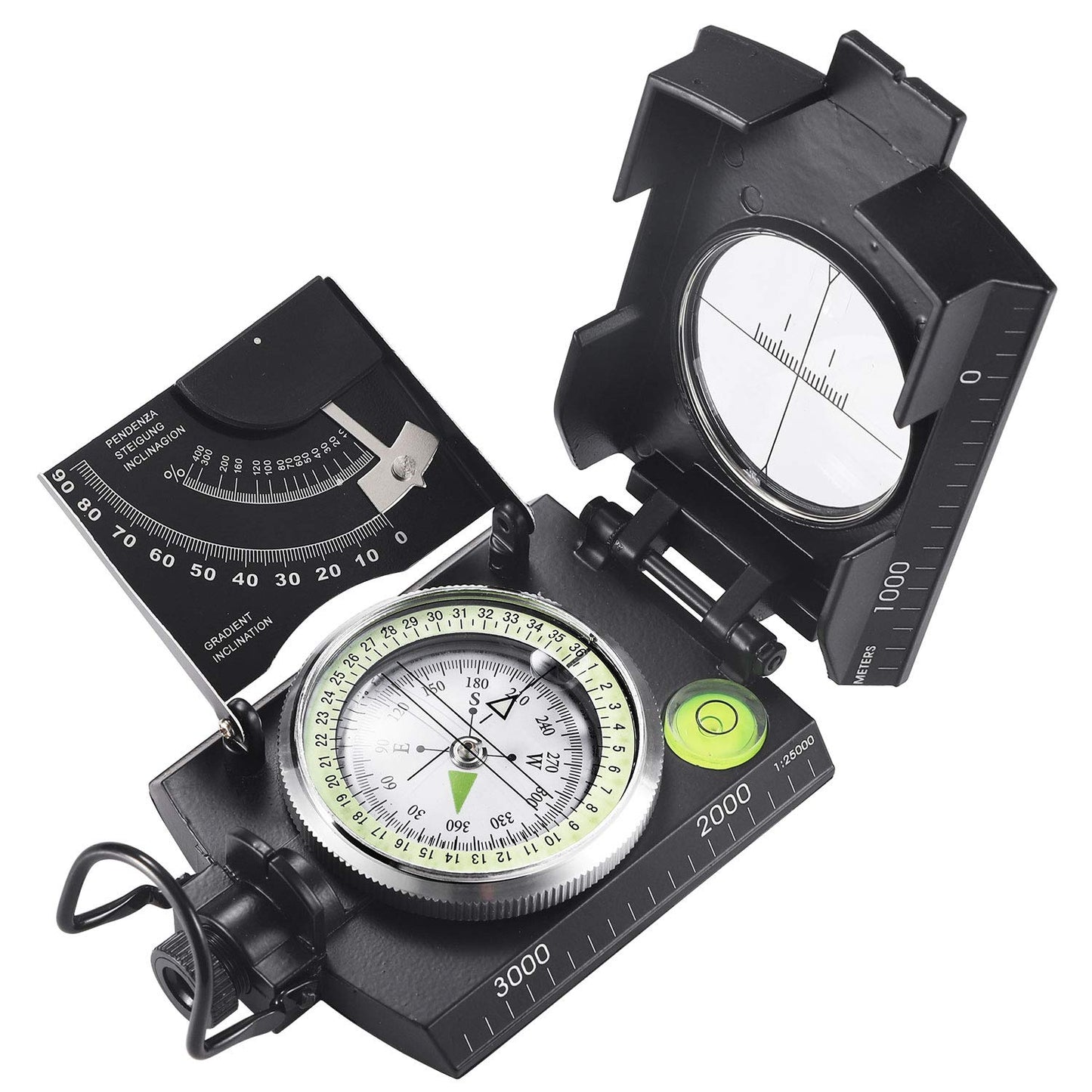 Eyeskey Multifunctional Military Metal Sighting Navigation Compass With Inclinometer | Impact Resistant & Waterproof Compass For