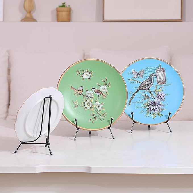6-Pack Upgraded Anti-Slip Plate Stands for Display, 6 Inch Decorative Iron Plate Holders, Easel, Frame, Book, Card, Plaque, Picture Display Stands