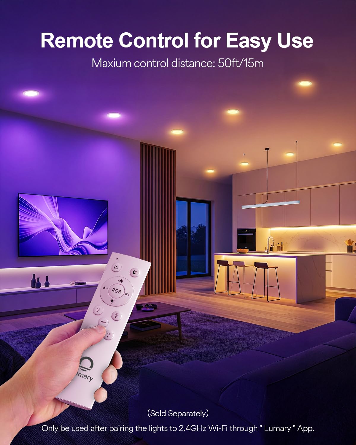 Lumary 6 Inch Ultra-Thin Smart Recessed Lighting  13W 1000Lm Rgbww Smart Wafer Lights With Junction Box  Compatible With Alexa/Google Assistant/Bt Remote  Etl Listed  12 Pack
