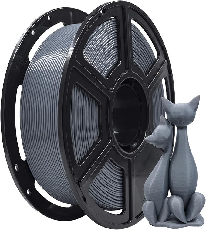 FLASHFORGE PLA Filament 1.75mm, 3D Printer Filament 1kg (2.2lbs) Spool, Dimensional Accuracy +/- 0.02mm, 3D Printing Filament Easy to Use and Fits for Most FDM 3D Printers (Grey)