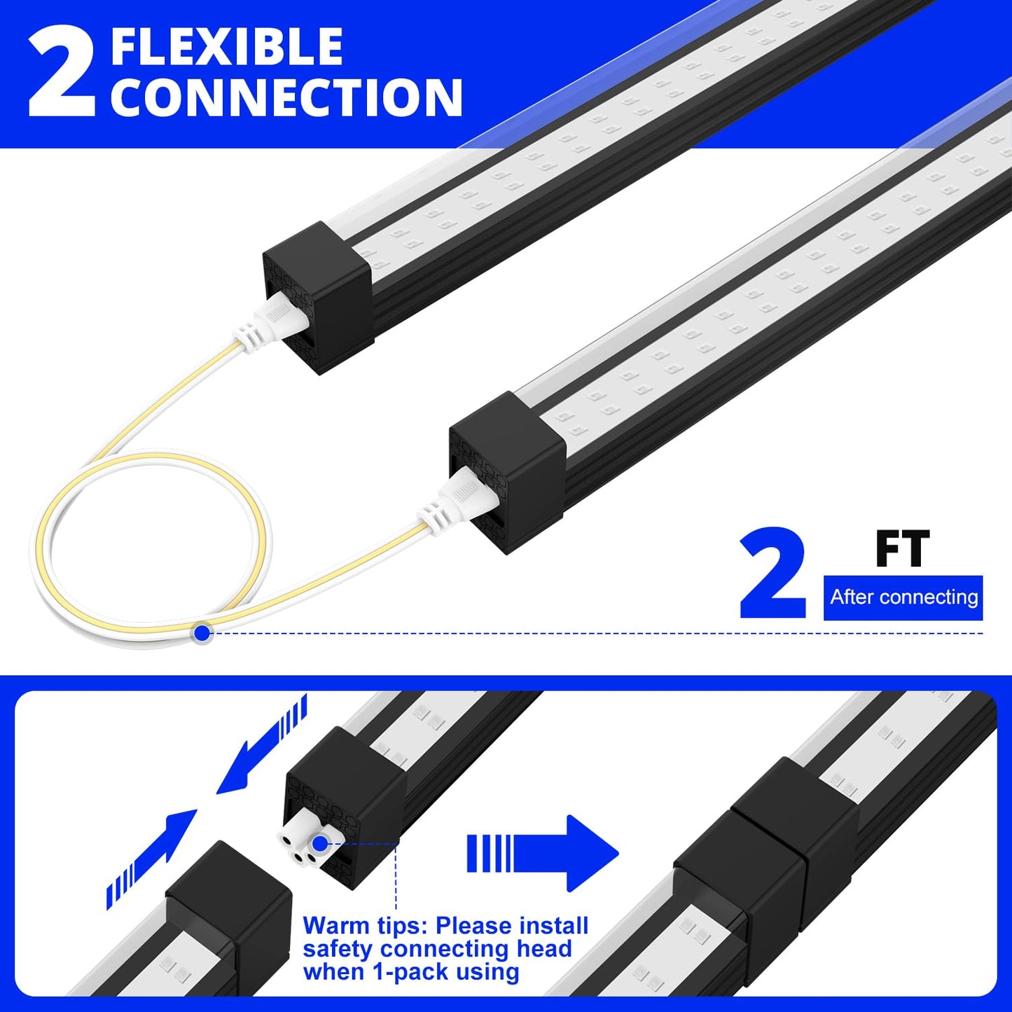 Sayitwill 365NM Black Light Bar 15W 1FT, UV Blacklight Strip for Dispaly, Linkable LED Black Lights with ON/Off Switch, for Uranium Glass Minerals/Rock Curio Cabinetry Glow Party Halloween, 2 Pack