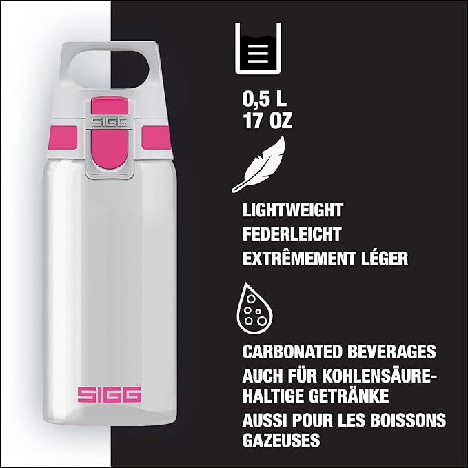 SIGG - Tritan Renew Transparent Water Bottle - Total Clear ONE MyPlanet - For Carbonated Beverages - Dishwasher Safe - With Fruit Strainer - Leakproof & Lightweight - BPA Free - 17 Oz / 25 Oz / 51 Oz