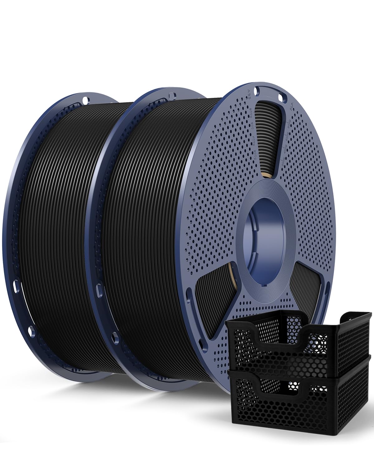 SUNLU PLA+2.0 Filament 1.75mm Black 2KG, High Speed PLA Plus2.0 Tougher and Stronger 3D Printer Filament Dimensional Accuracy +/