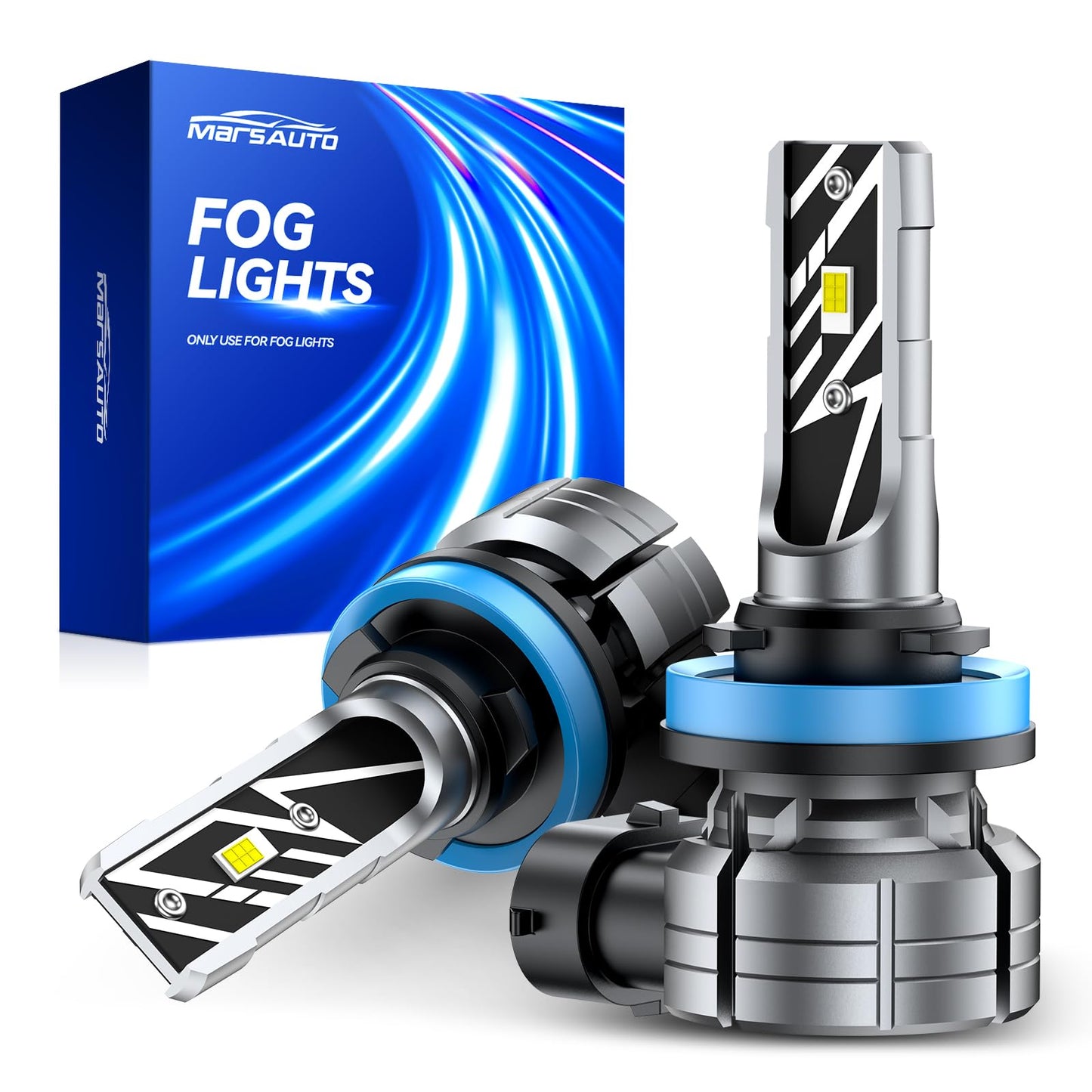Marsauto H11/H16/H8 Led Fog Light Bulb  14 000Lm 6500K White H11 H16 H8 Led Fog Lights  70000Hrs Lifespan H11 Fog Light Bulbs For Car  Play And Plug  Exterior Lighting