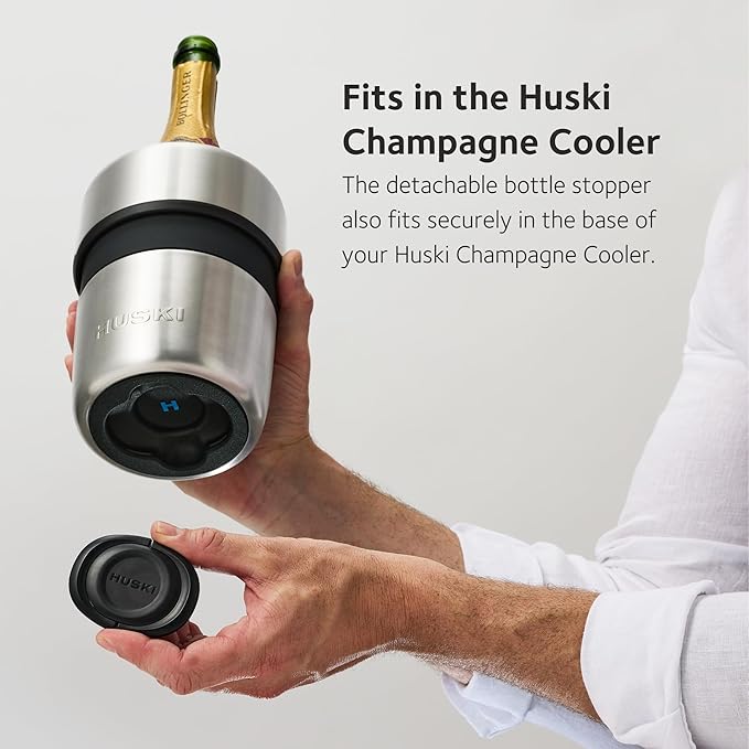 Huski BubbleLock™ Bottle Stopper | NEW | Compact & Convenient Champagne Stopper | Wine & Bar Accessories | Fits in the Huski Champagne Cooler | Wine Gifts