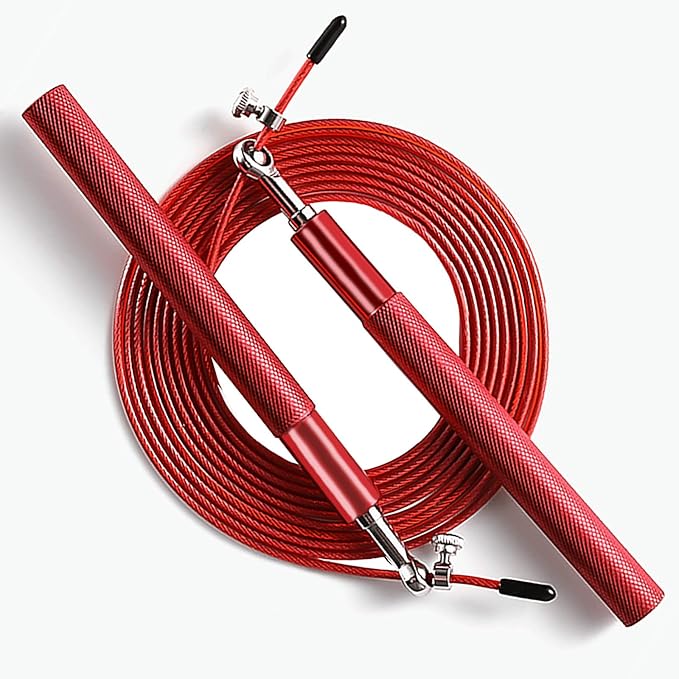 Speed Jump Rope - 360° Swivel Ball Bearing - Adjustable steel coated rope-Aluminum Anti Skipping Handle -Fitness Training ...