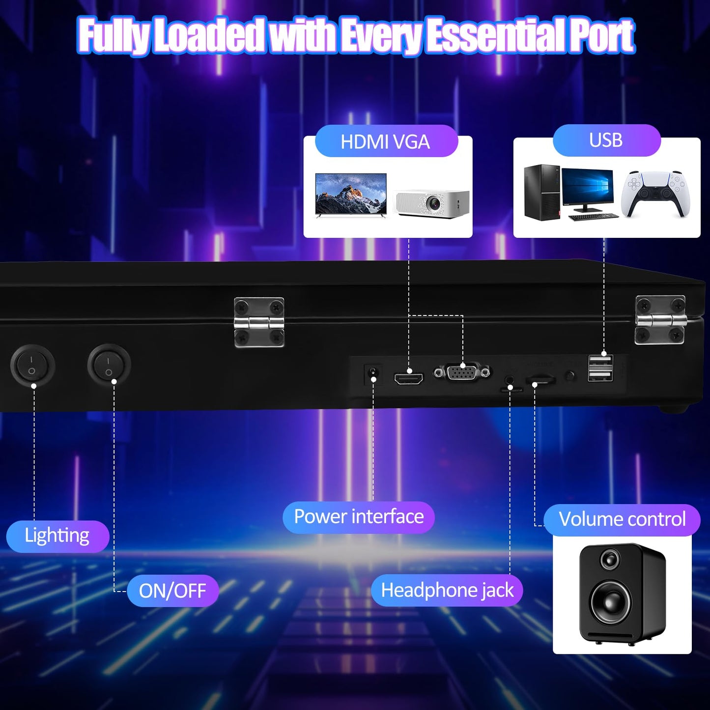 3D Arcade Machine - 36,000+ Retro Games with 50+ Emulators Equip & WiFi-Expandable, 22 inch 4K HDMI Output, Plug & Play Foldable Retro Gaming Console for Family Fun