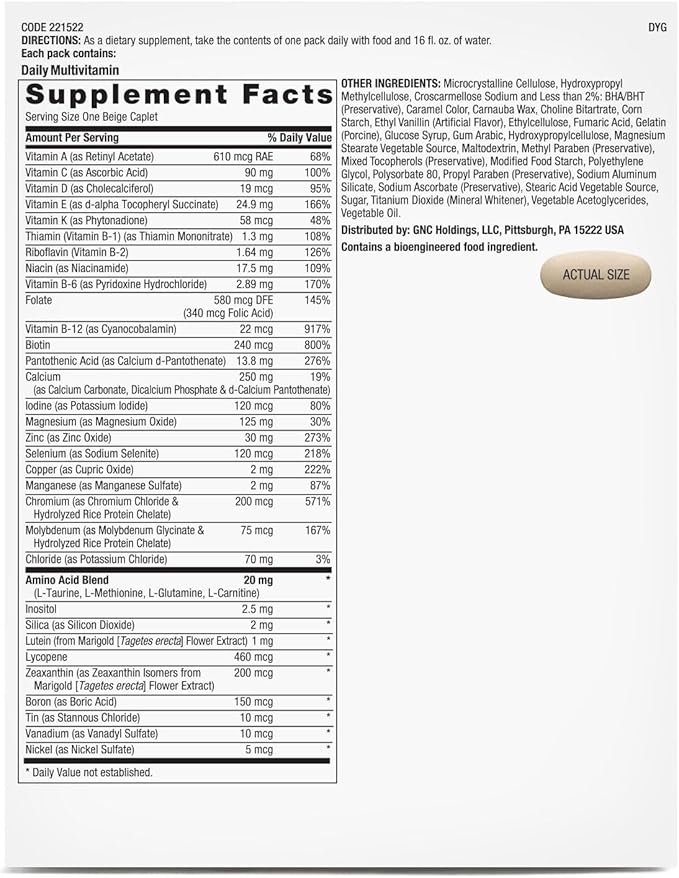 GNC Pro Performance Active Fitness Vitapak Program | 30 Servings