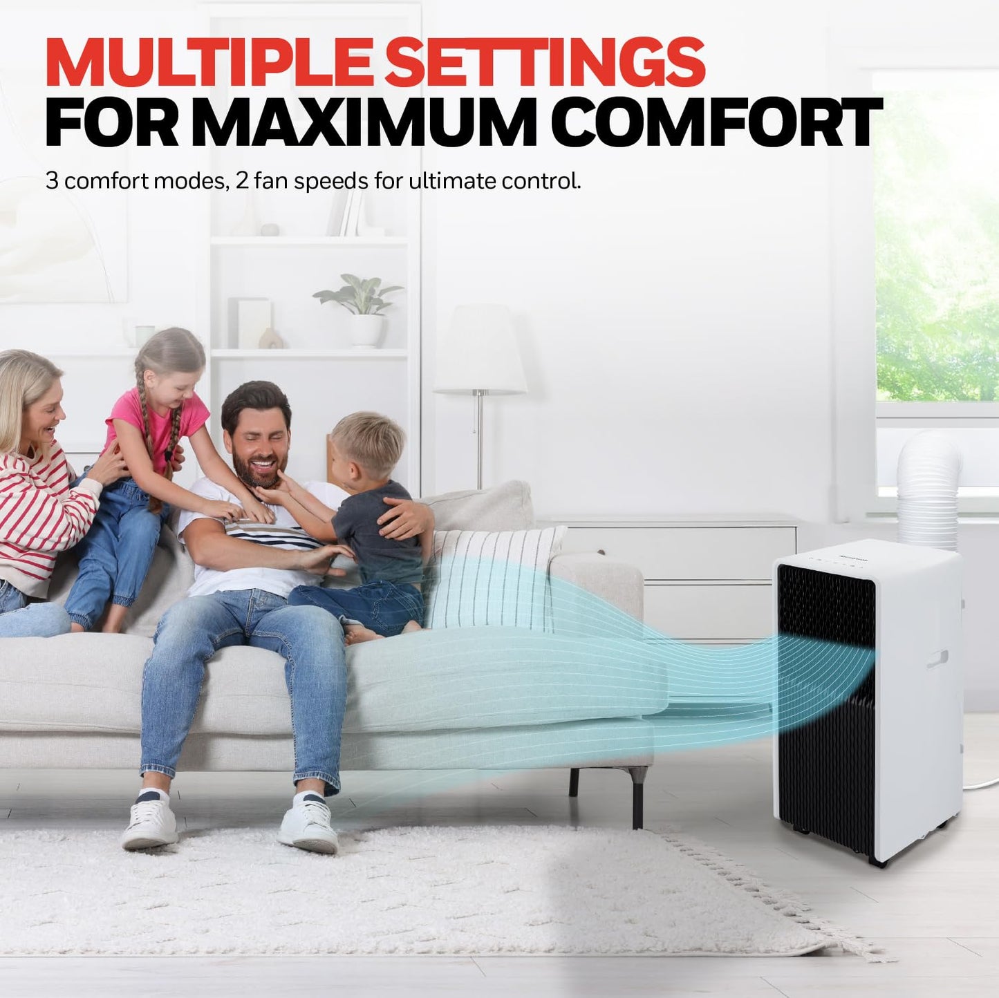 Honeywell 13,500 Btu Ultra Slim Portable Ac With Fan, Dehumidifier - Cools Up To 660 Sq. Ft., Hx4Cesawg0