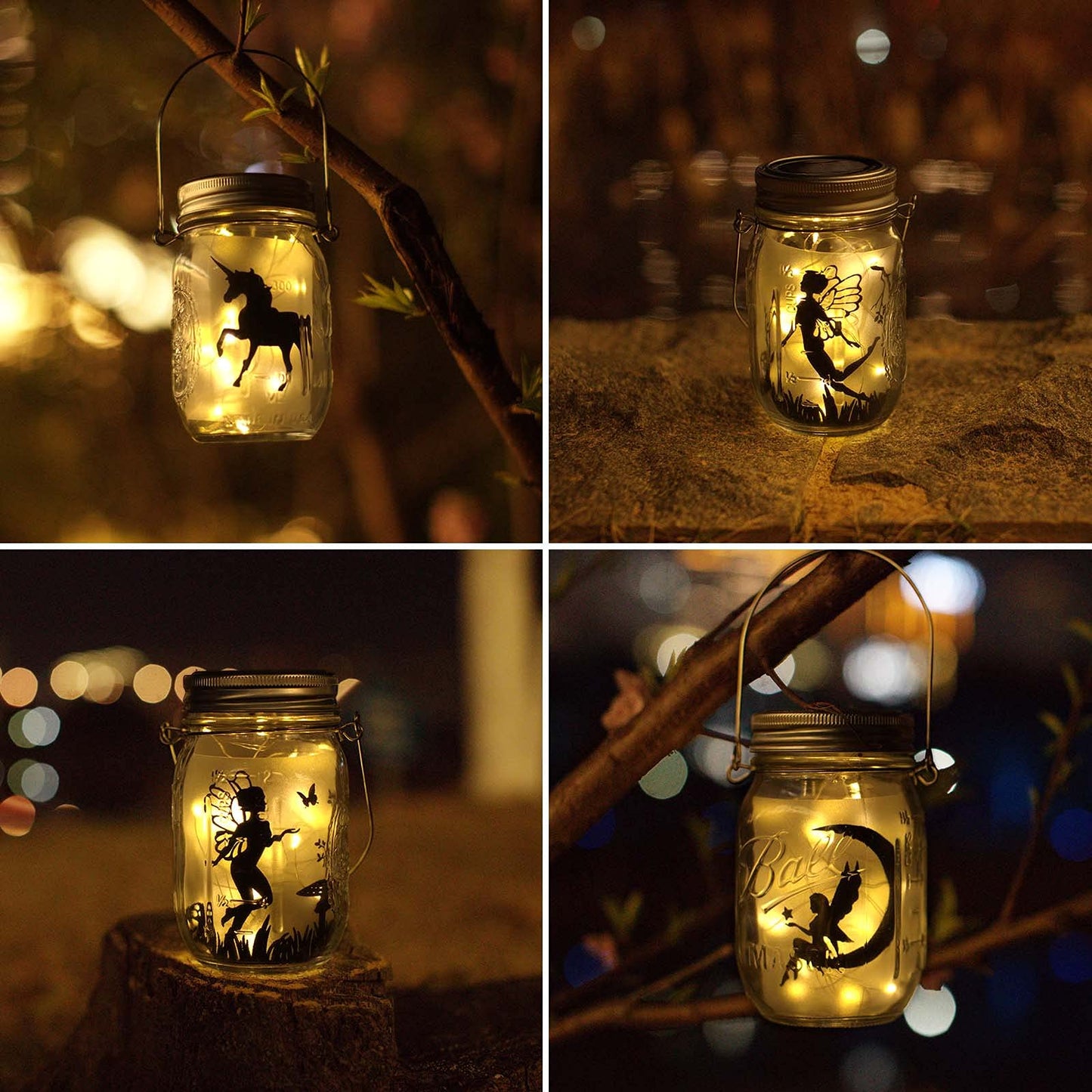Solar Mason Jar Lights Lids  10 Pack 30 Led Solar Fairy Lights For Regular Mouth Mason Jars  Outdoor Hanging Jar Lights For Garden Yard Decor  Wedding (Jars Not Included) With Stickers