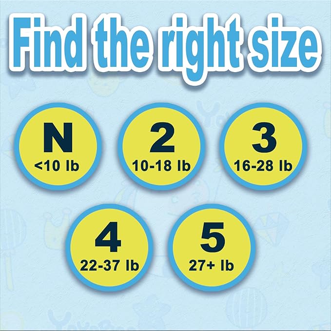 Disposable Baby Diapers, Hypoallergenic, Superior Absorbency & Lightweight Design, Enhanced Leakage Protection, Size 3, 68 Count