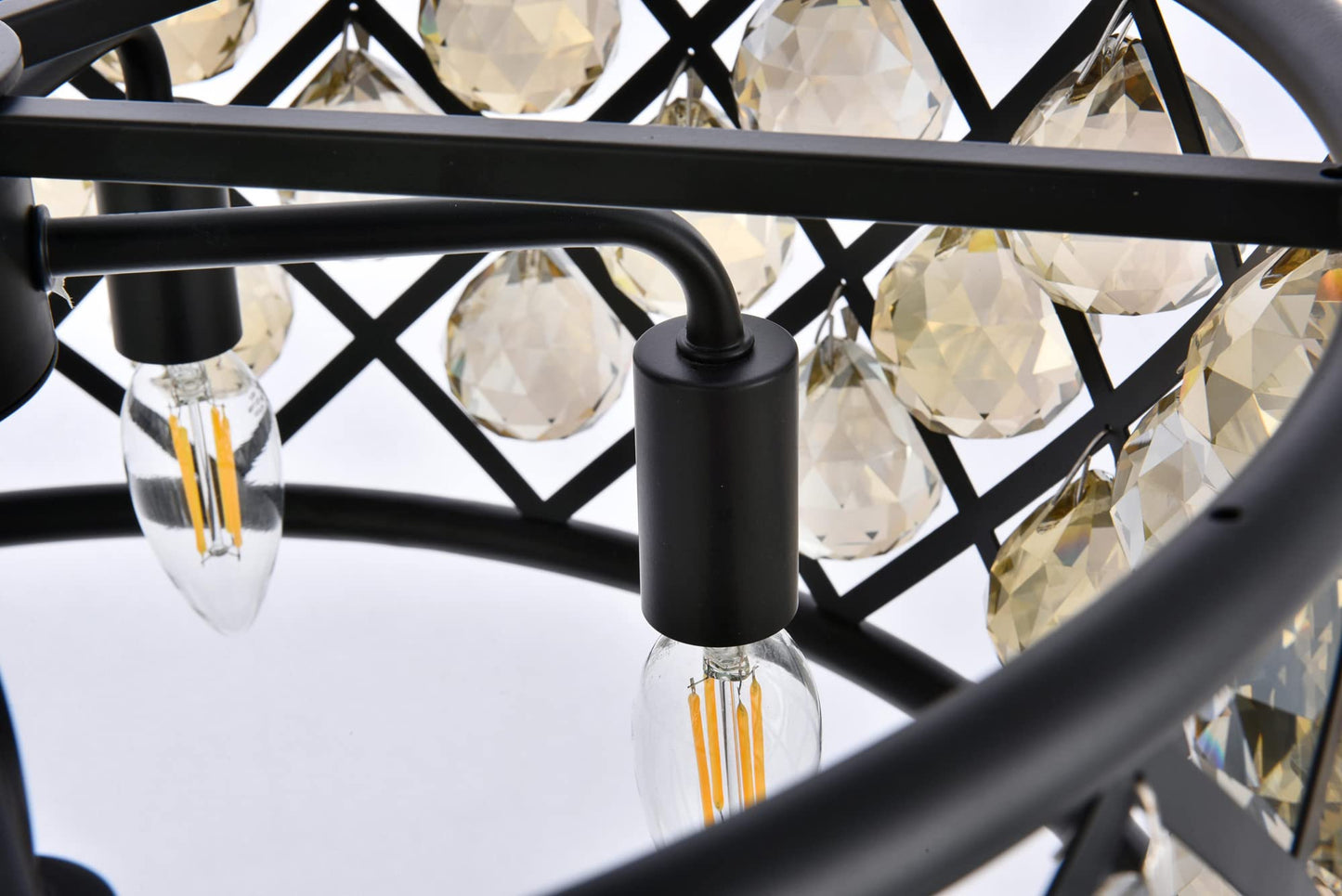 Elegant Lighting 5-Light Pendant Lamp, 20in Depth x 9in Height, Metal, Mocha Brown Finish, Model 1214D20MB-GT/RC, Golden Teak