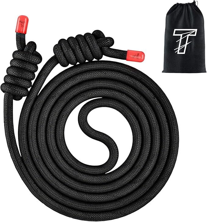 Flow Rope Exercise Jump Rope For Fitness, Working Out, Flow with 9 Ft Adjustable Double Woven Workout Rope For Men, Women,...