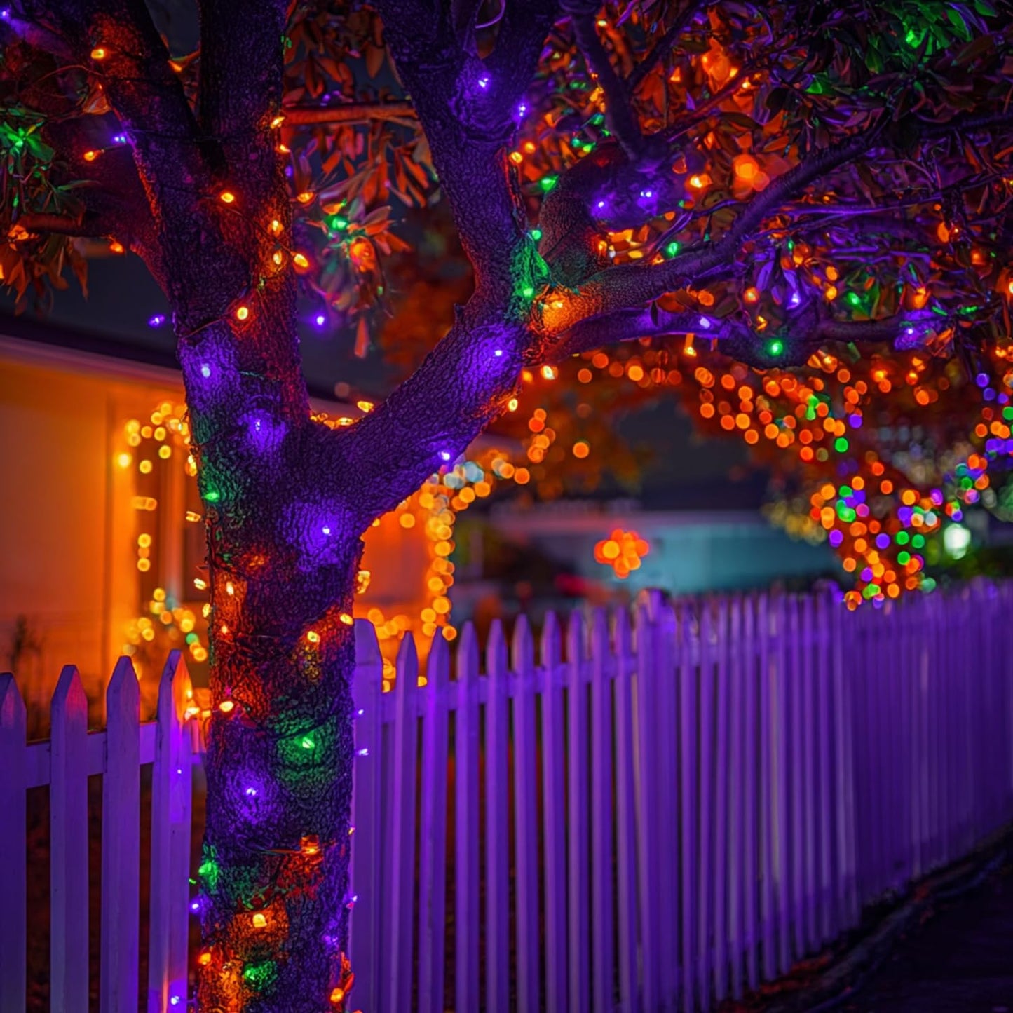 Dazzle Bright Mini String Lights, 20FT 100 Count, Waterproof, Purple Orange Green, Model ZF-100-2/SB, Halloween Decorations