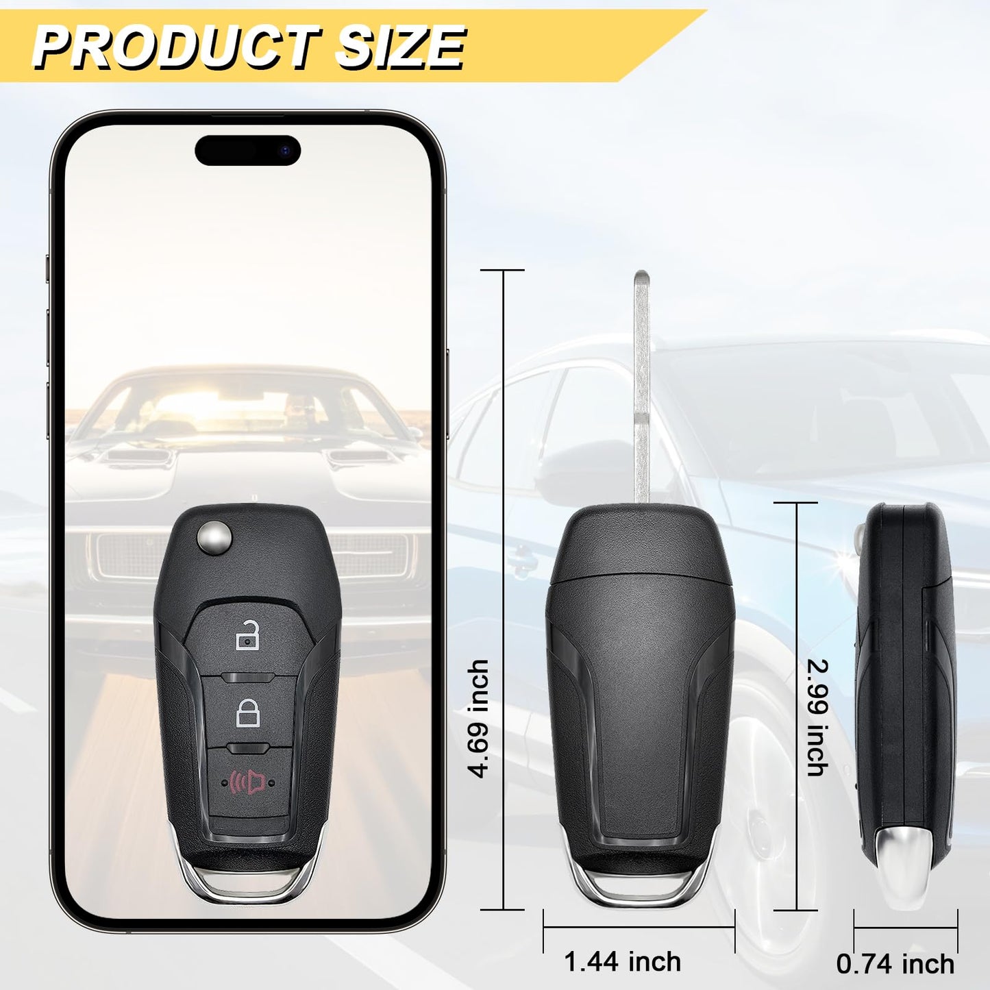 Vurkcy Key Fob Replacement For 2015-2022 Ford F-150/ 17-22 F-250 F-350 F-450 F-550/ 16-20 Explorer/ 16-23 Ranger/ 21-22 Bronco/