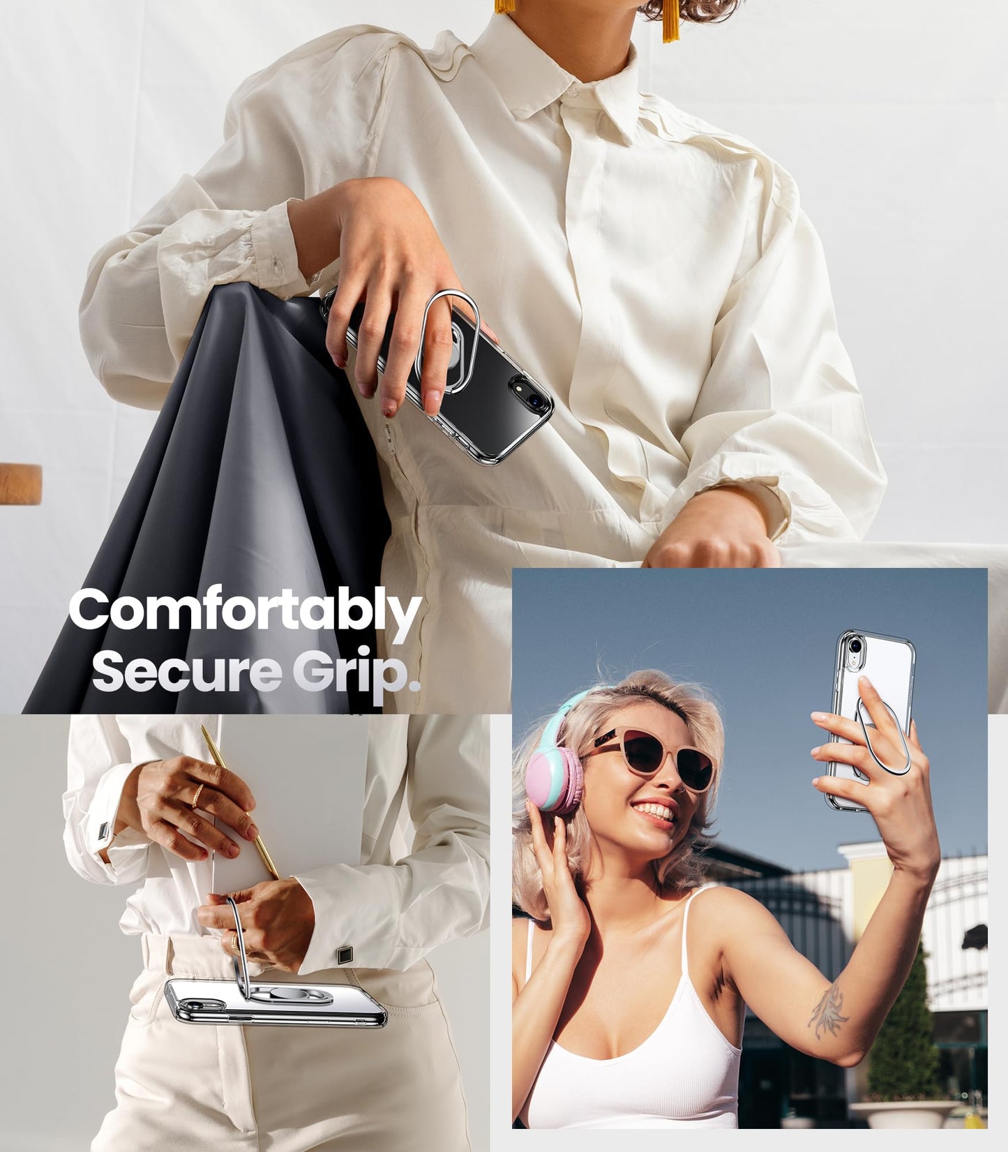 Shields Up For Iphone Xr Case With Stand, Phone Case Clear With Double Ring Holder [Adjustable & Foldable] Shockproof Protective