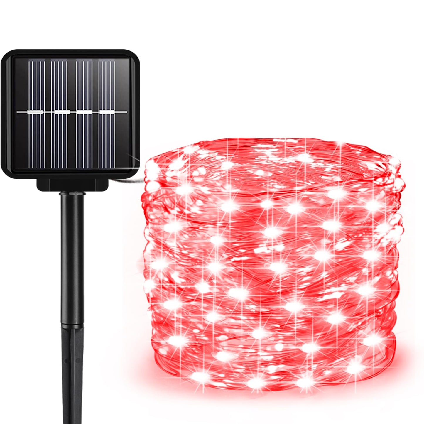Solar String Lights Outdoor  99 Feet 300 Leds 8 Modes Solar Fairy Lights For Outside  Waterproof Outdoor Light For Patio Yard Christmas Tree Halloween Wedding Party Decorations  Red