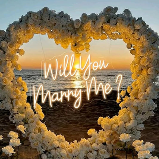 XIMAQIS Will You Marry Me Neon Sign 23inches Custom Wedding Dimmable Neon Light Sign Led Lights signs for Wedding Party De...