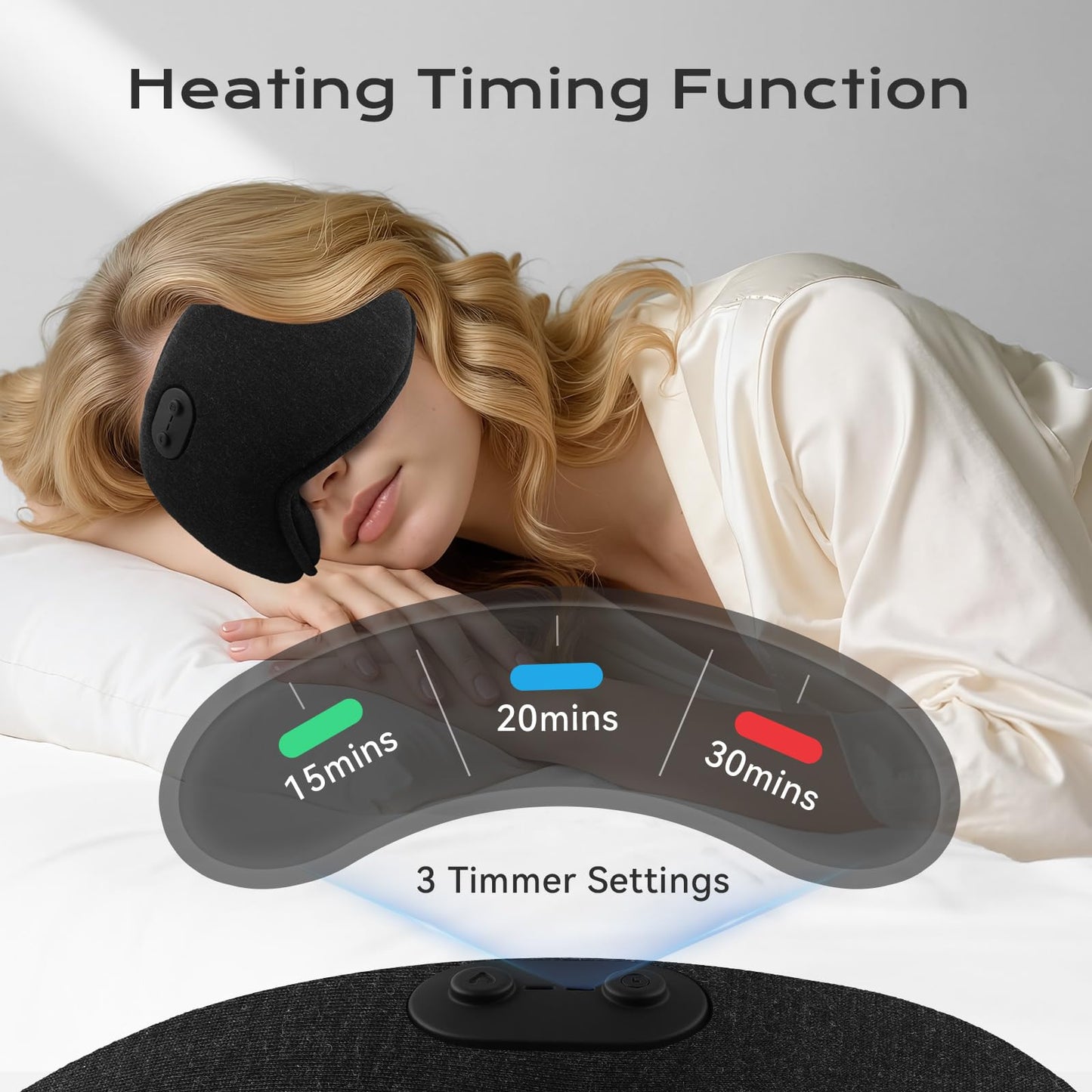 ZHENYEMEI Heated Eye Mask for Dry Eyes - Cordless Cooling Eye Masks - Eye Heating Pad for Sleep, Eye Headache Relief, Improved Sleep, Blackout Removable for Cleaning, Travel Essentials, Office, Gift