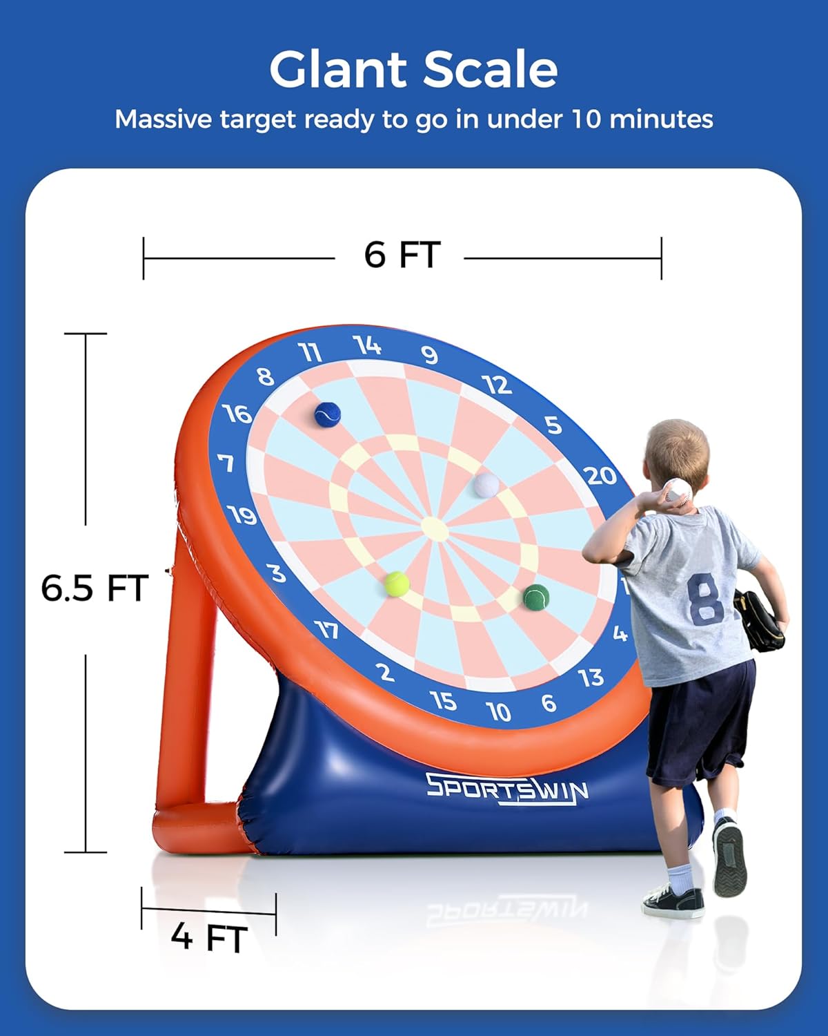 6ft Giant Inflatable Golf Dart Board Games, Golf Games for Adults Outdoor Including Inflatable Dartboard, Air Pump, 12 Golf Balls, Chipping Mat, Giant Yard Games for Adults Kids