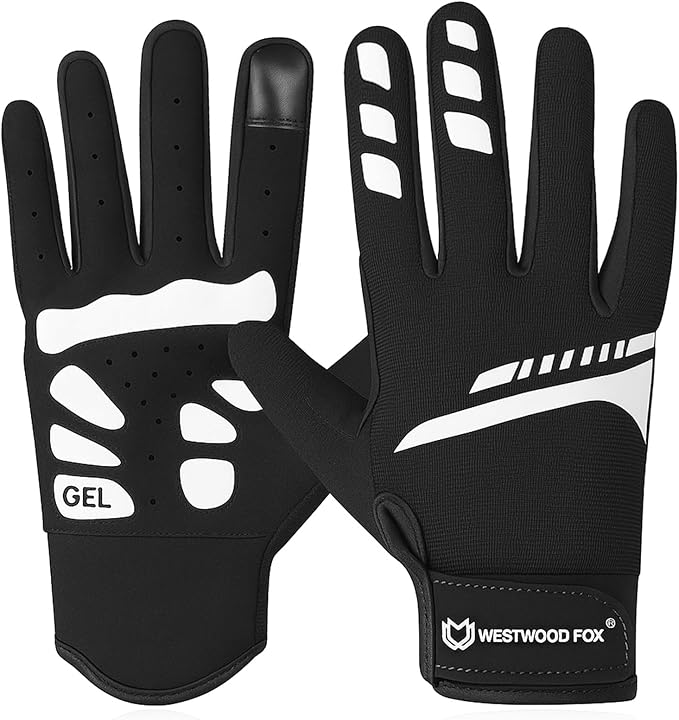 WESTWOOD FOX Cycling Gloves for Men Women, Full Finger, Anti-Slip Touchscreen Breathable Mountain Bike Gloves for MTB Ridi...