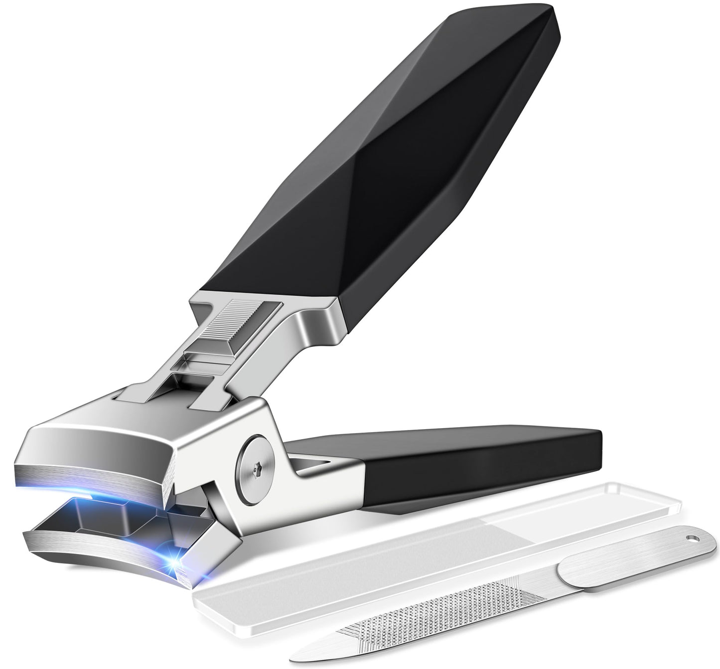 IDEEEPAN Nail Clippers - Sharp Wide Jaw No Splash Fingernail and Toenail Clipper, with Catcher & Safety Lock, for Men, Women, Se