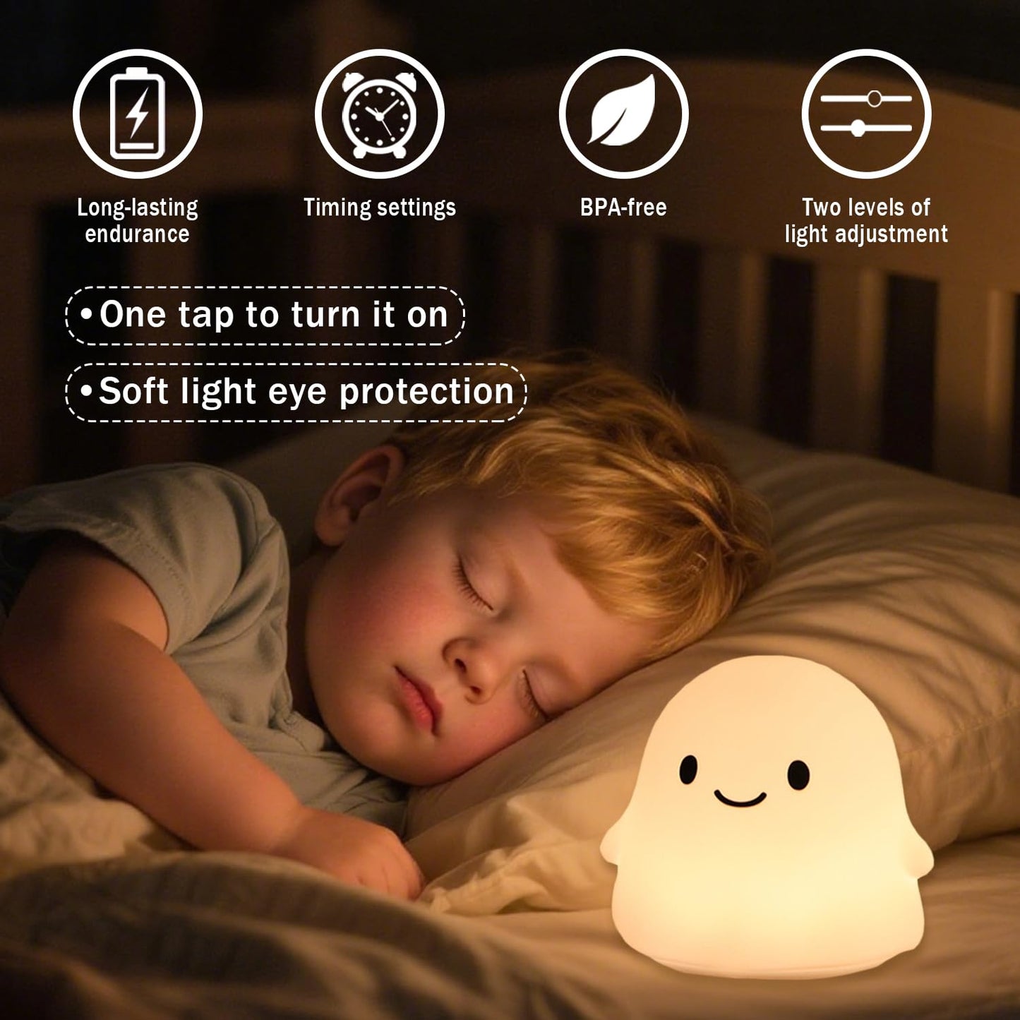 Rytinazzz Halloween Ghost Night Light  Kids Halloween Gifts - Cloud Nightlight  Halloween Decorations  Squishy Silicone  Dimmable  Rechargeable  30-Min Timer  Bedroom Nursery Bedside  Room Decor