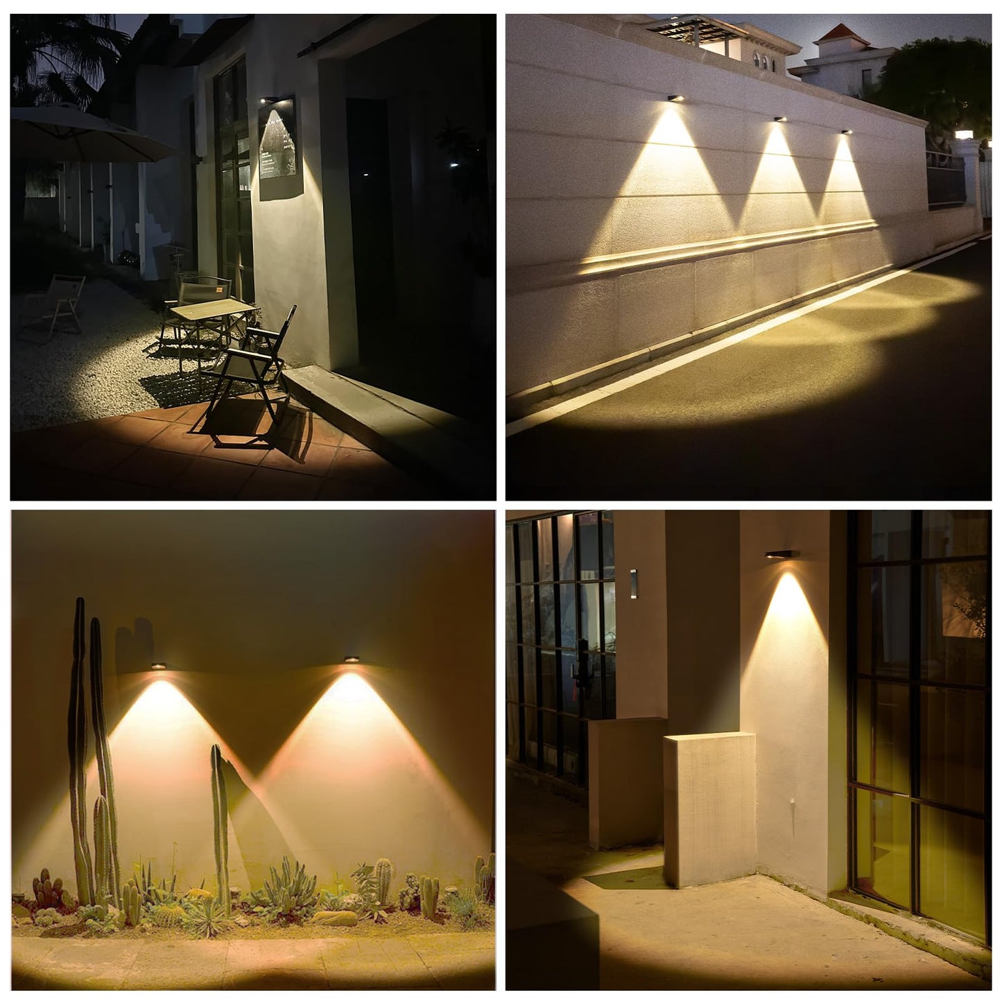Mrzxy Solar Wall Lights Outdoor Waterproof Dusk To Dawn Led Down Light For Number  Fence  Outside  Garage  Mailbox  Landscape Lighting(Warm White  4 Pack)