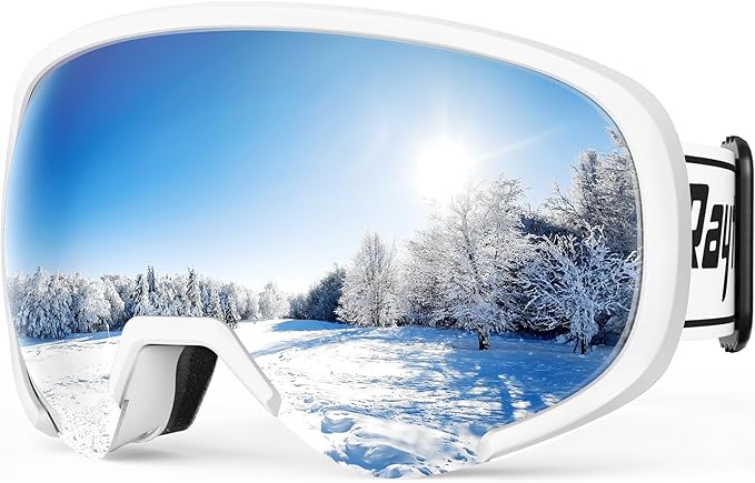 RAYTICE OTG Ski Goggles for Men Women, 100% UV400 Protection Snow Goggles, Anti Fog Snowboard Goggles for Snowmobile Skiing