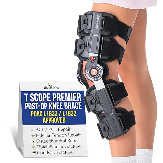 Brace Direct Breg T Scope Premier Post Op Knee Brace Adjustable ROM for ACL MCL PCL Injury Recovery L1833 L1832 (Thighs Up...