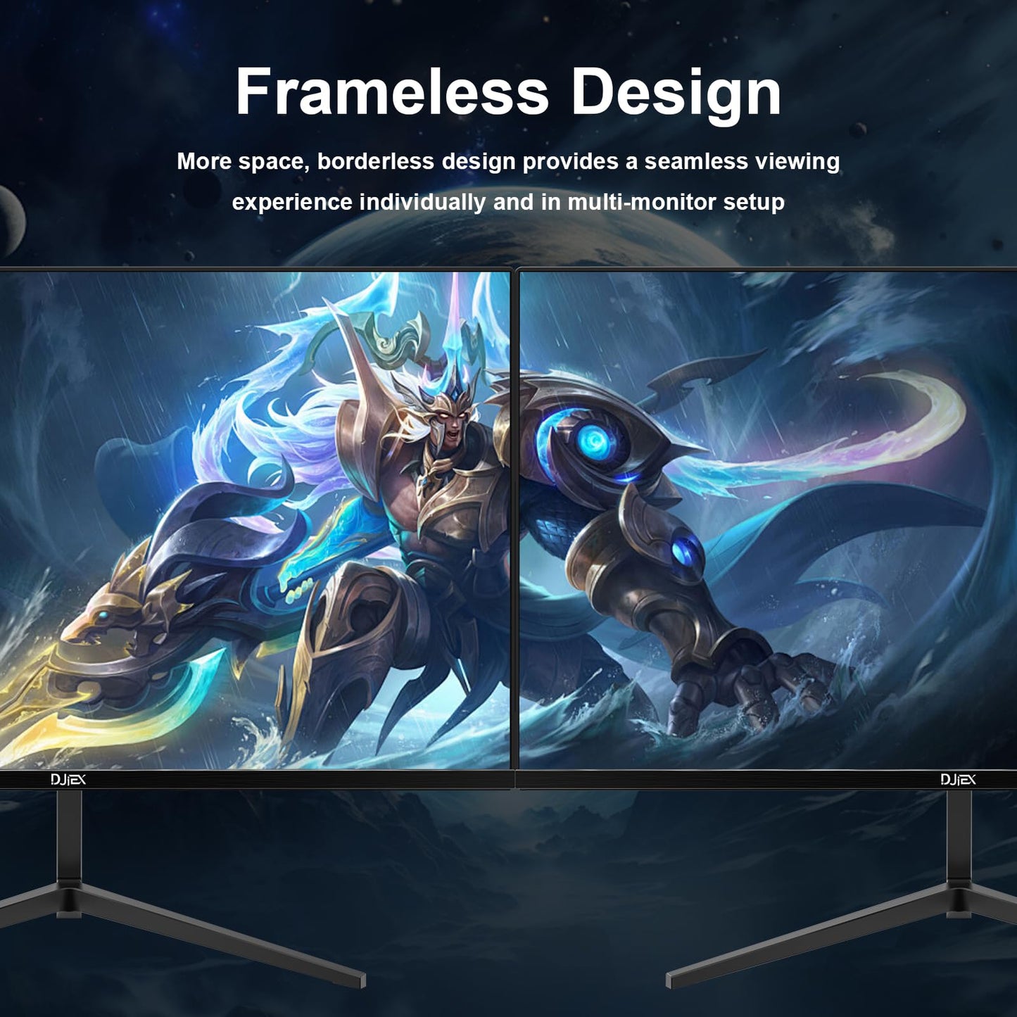 DJiEX 24 inch Gaming Computer Monitor FHD 1920x1080p 75Hz Refresh Rate 16:9 Aspect Ratio Ergonomic Tilt Sync Visual Experience for Work & Play Home Office Support Wall Mount Install（75 * 75mm）