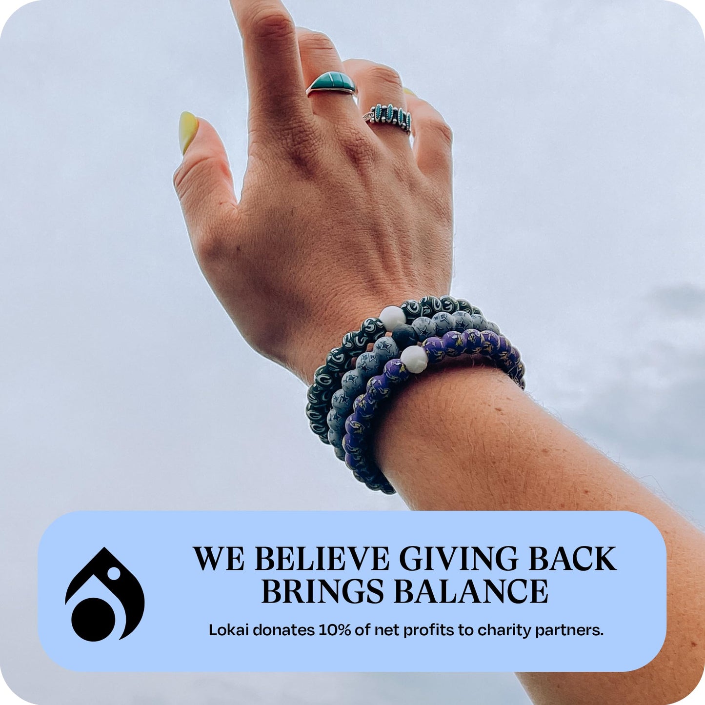 Lokai Silicone Beaded Bracelet for Men & Women, NFL Football Collection - Dallas Cowboys, Logo, Medium - Silicone Jewelry Fashio