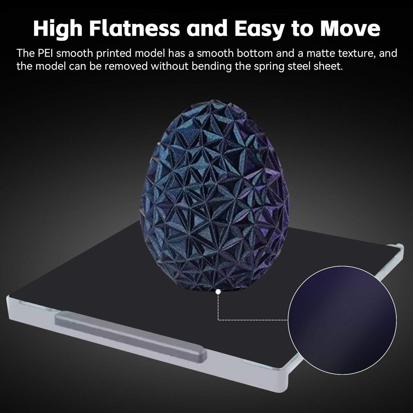 PEI Build Plate 235mm for Flashforge Adventurer 5M / AD5X,Double Sided Smooth/Textured PEI Sheet Flexible Spring Steel Printing Bed Compatible with Flashforge Adventurer 5M /5M Pro /AD5X 3D Printers