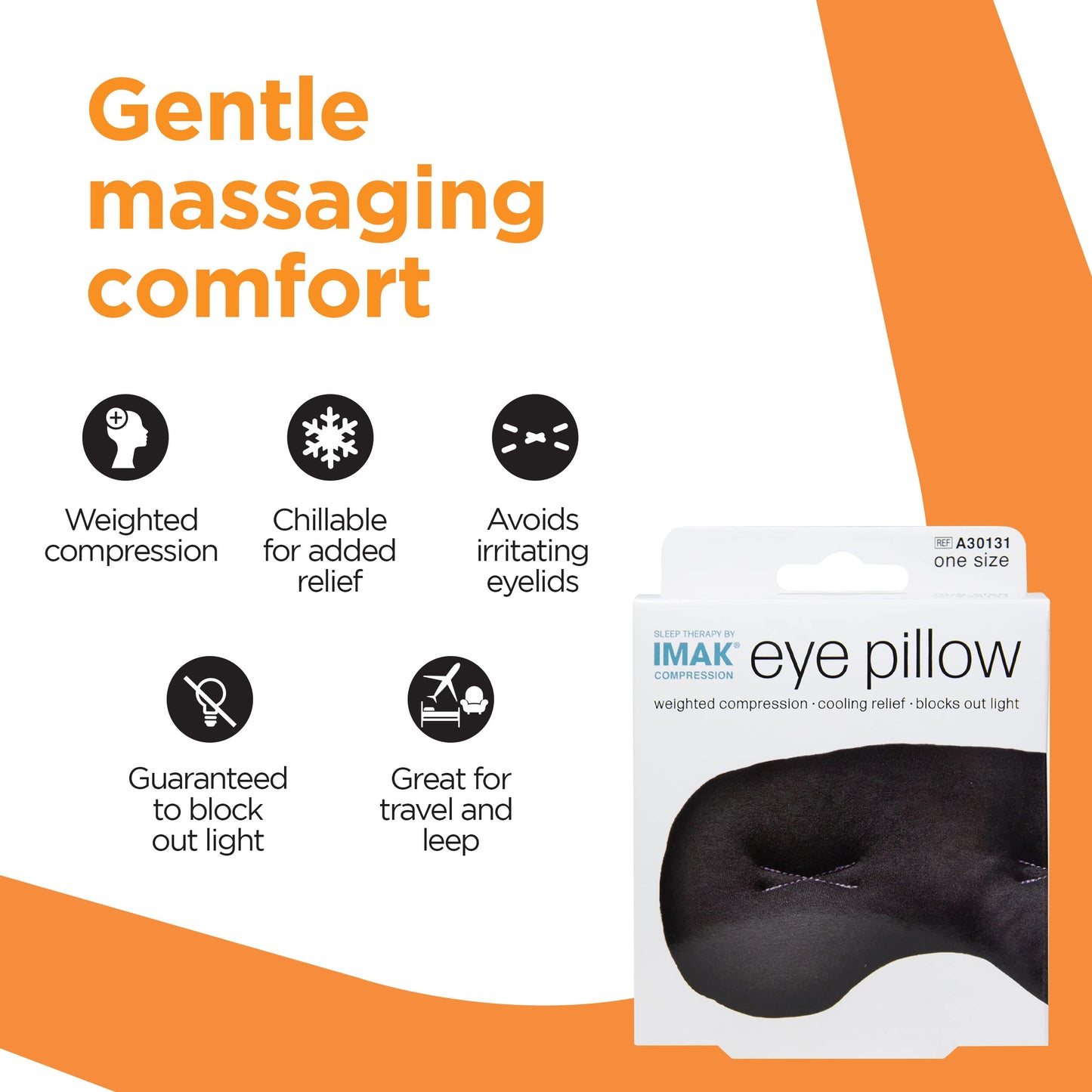 Brownmed Eye Pillow - Compression Eye Mask for Headache Support - Soothes Strain - Eases Sinus Pressure - Cooling - Universal Fit - Breathable Cotton - Washable & Reusable - Black