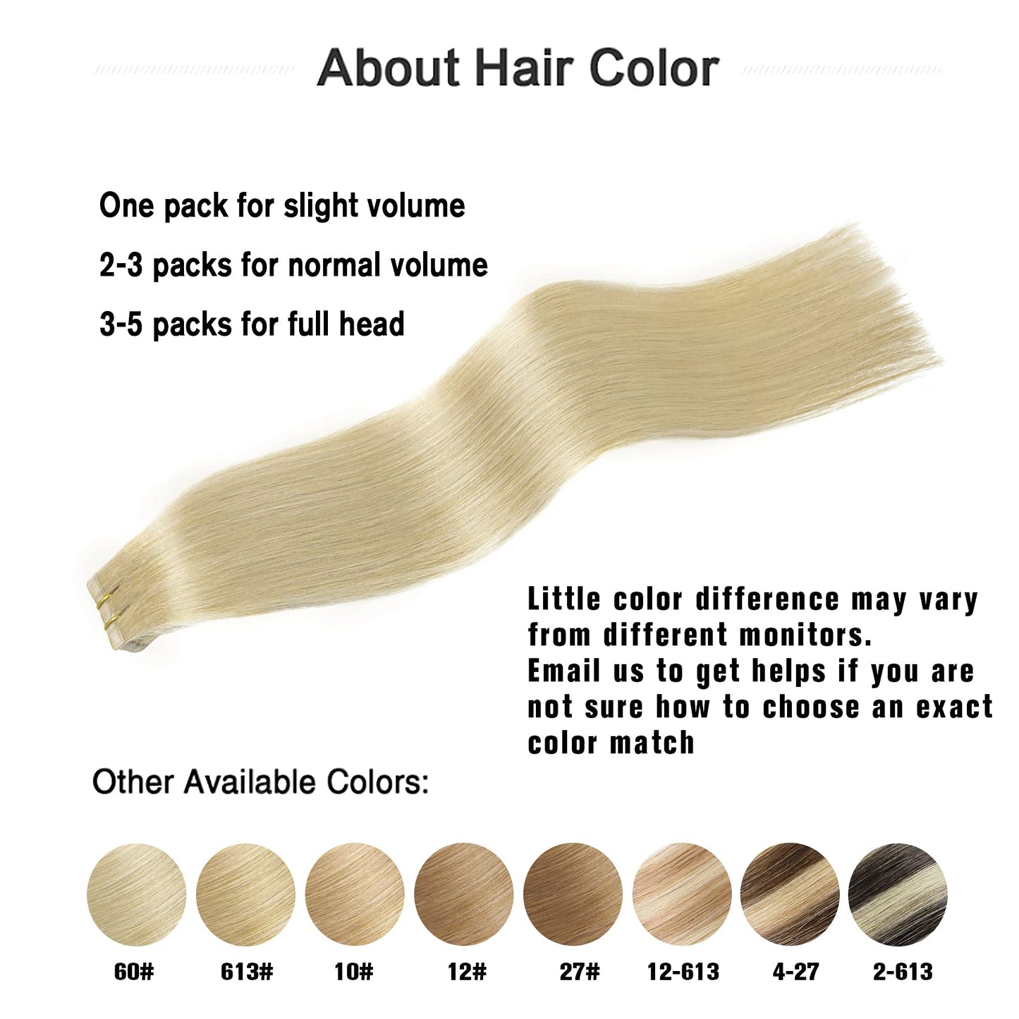 Aison Tape in Hair Extensions Platinum Blonde 100% Remy Human Hair Extensions Silky Invisible Straight for Fashion Women 20 Pcs/