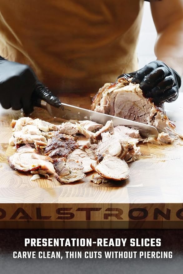 Dalstrong Slicing Knife - 8 inch Slicer - Granton Edge - Gladiator Series Elite - Forged High-Carbon German Steel Kitchen Knife - Black G10 Handle - Carving Knife Gift - w/Sheath - NSF Certified