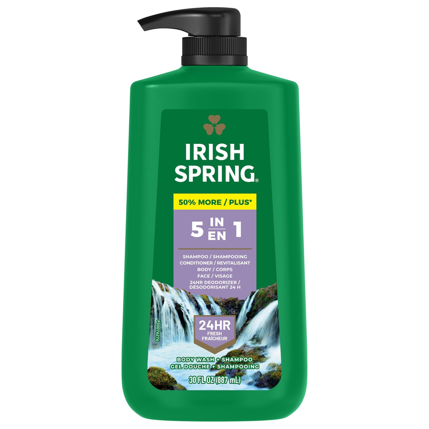 Irish Spring 5 in 1 Body Wash for Men, Men's Body Wash, Smell Fresh and Clean for 24 Hours, Conditions and Cleans Body, Face, an
