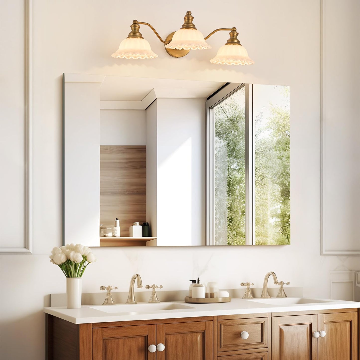 XIEDUN Bathroom Vanity Light White 3 Light