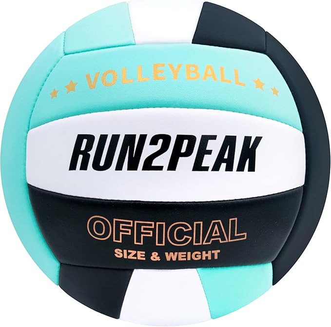 RUN2PEAK Soft Volleyball Ball Official Size 5 Volleyballs for Indoor Outdoor Beach Pool Game Play for Youth Teen Team Begi...