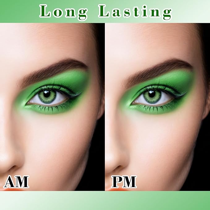 MEICOLY Light Green Eyeshadow with Mirror,Forest Green Matte Eye Shadow Palette for Wicked Witch Elphaba Makeup,Pressed Powder Single Eyeshadow for Women and Girls,Eye Makeup Eyelid Color,High Pigment