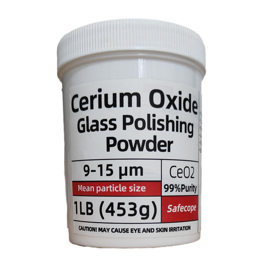 1 Lb (453 G) 99% Cerium Oxide Glass Polishing Powder (9-15 Um) – Removes: Oil Films, Water Spots, Swirl Marks, Wiper Streaks, Removes Fine Scratches & Deep-Cleans Glass Surfaces.