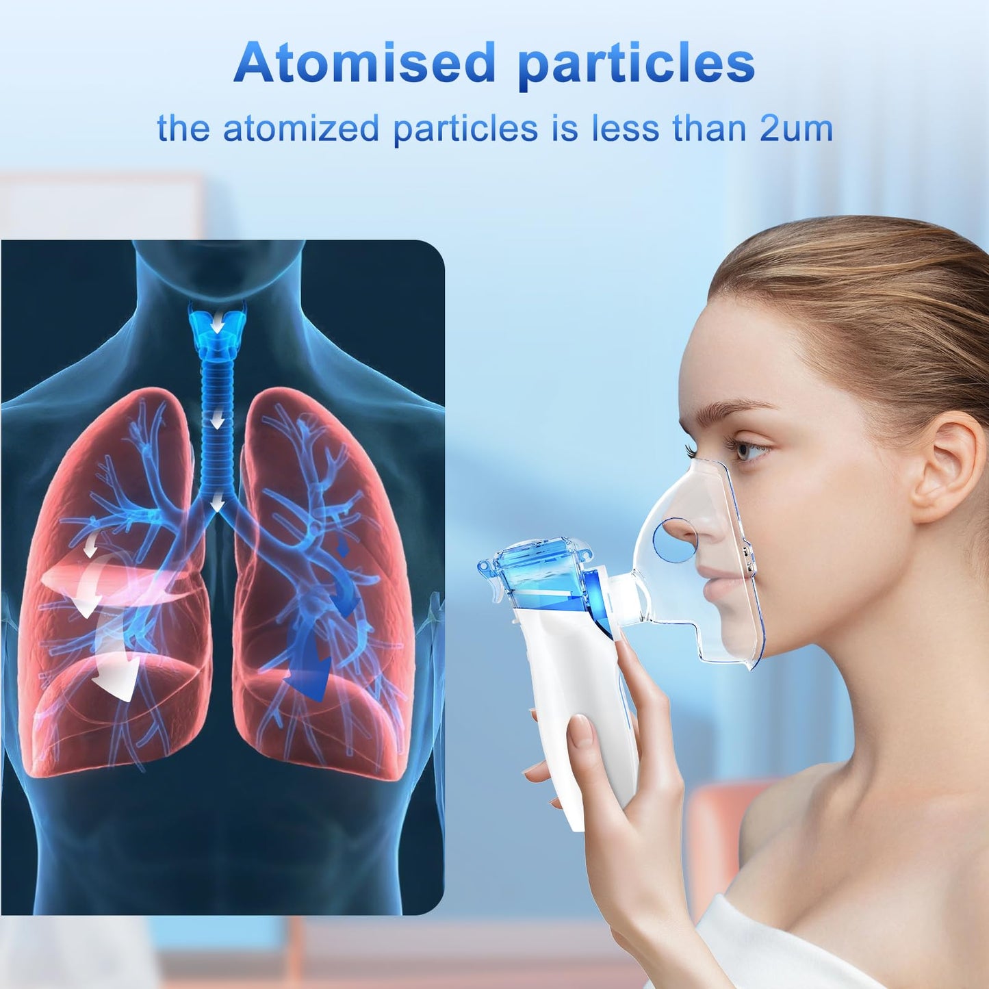 GIPIWYB Portable Nebulizer - Includes 1 Set Accessories,Nebulizer with Auto Clean Mode for Kids Adult Family & Travel Use
