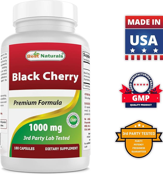 Best Naturals Black Cherry 1000 Mg & Vitamin K2 (MK7) with D3