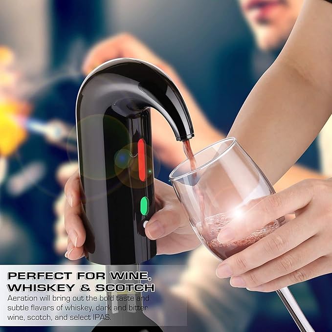Electric Wine Aerator Dispenser Set – Automatic Wine Decanter & Pourer with LED Display, Best Sellers Rechargeable Wine Pump & Stopper, Perfect Christmas Gifts for Wine Lovers