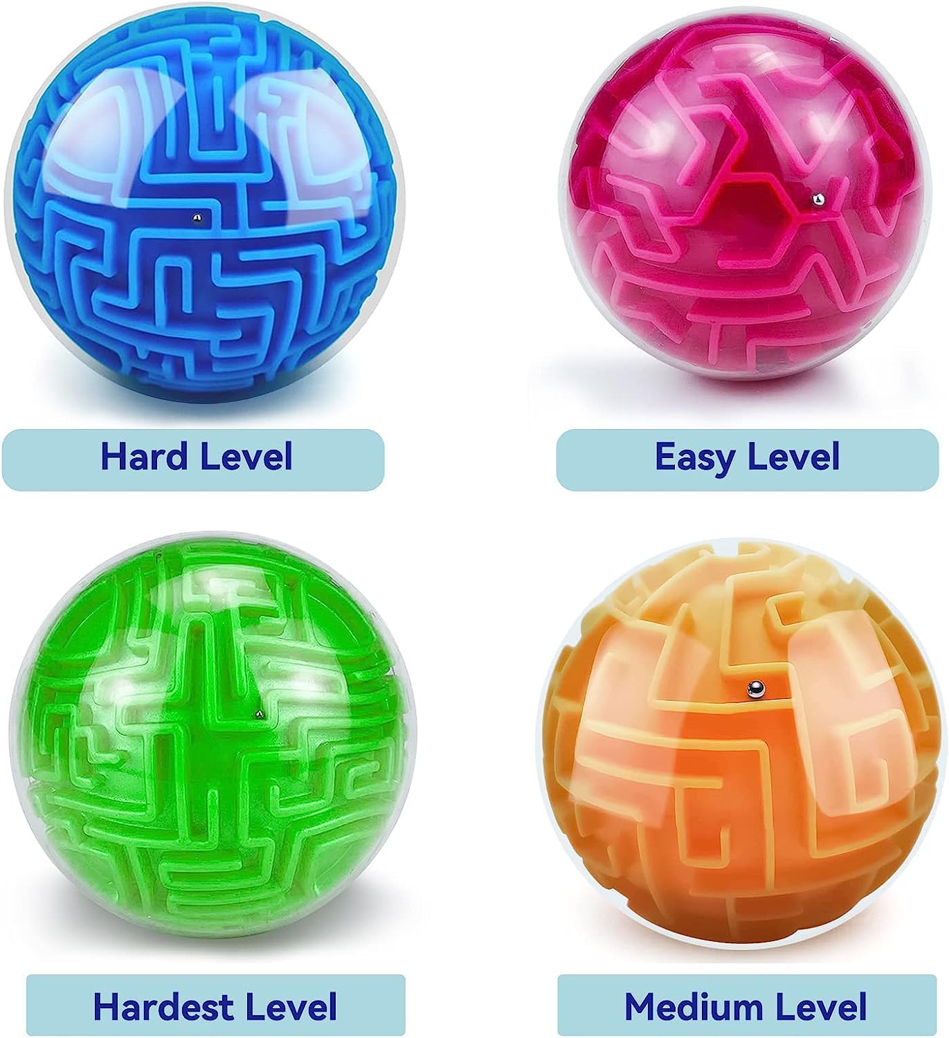 YongnKids Amaze 3D Memory Sequential Maze Ball Puzzle Toy Gifts for Kids Adults - Challenges Game Lover Tiny Balls Brain Teasers Game (Blue)