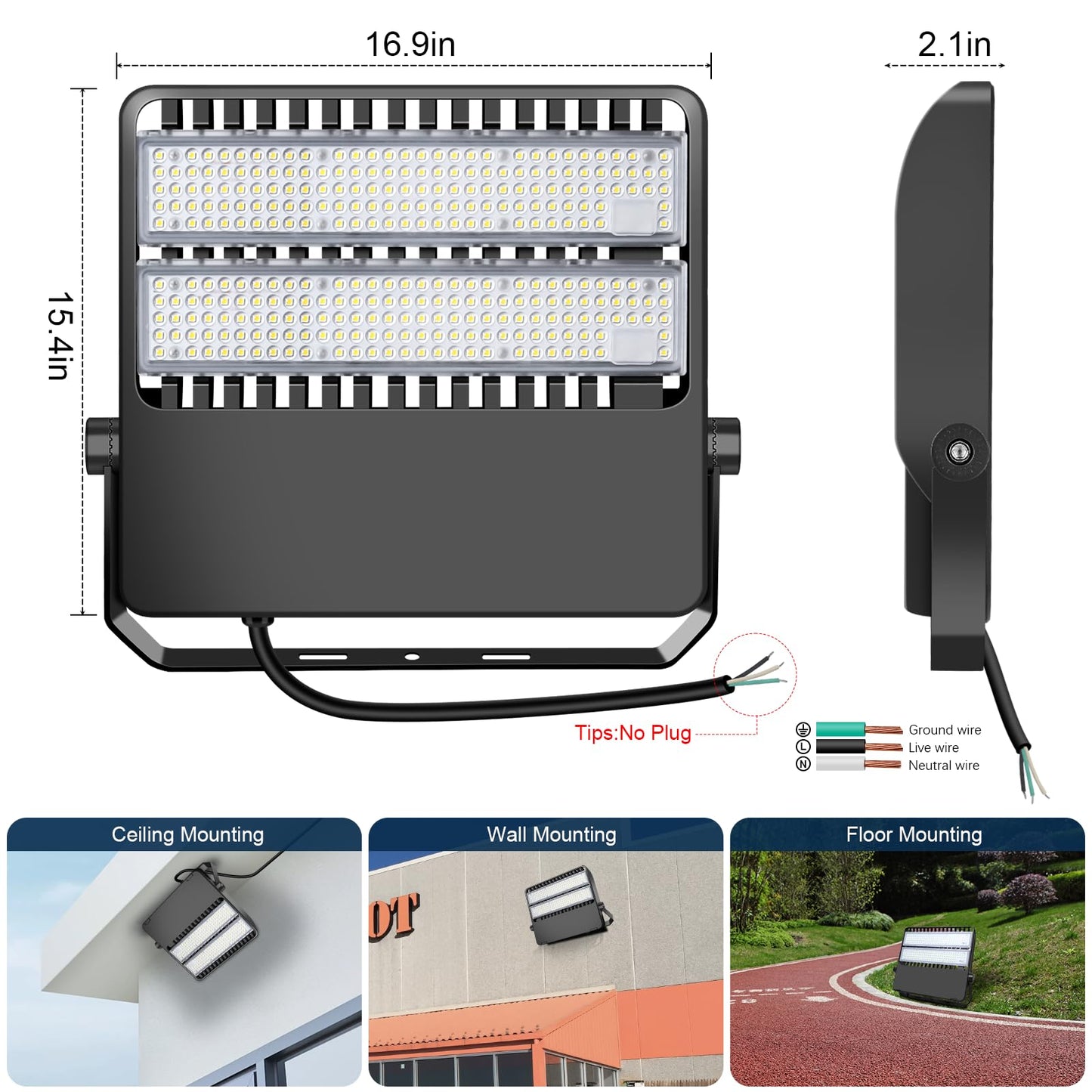 Tomourd Led Stadium Lights  Outdoor Super Bright 240 Watt 36000 Lumen Stadium Flood Light  5000K 120 Wider Lighting Angle Commercial Arena Lights 110Volt-277Volt (3 Pack)