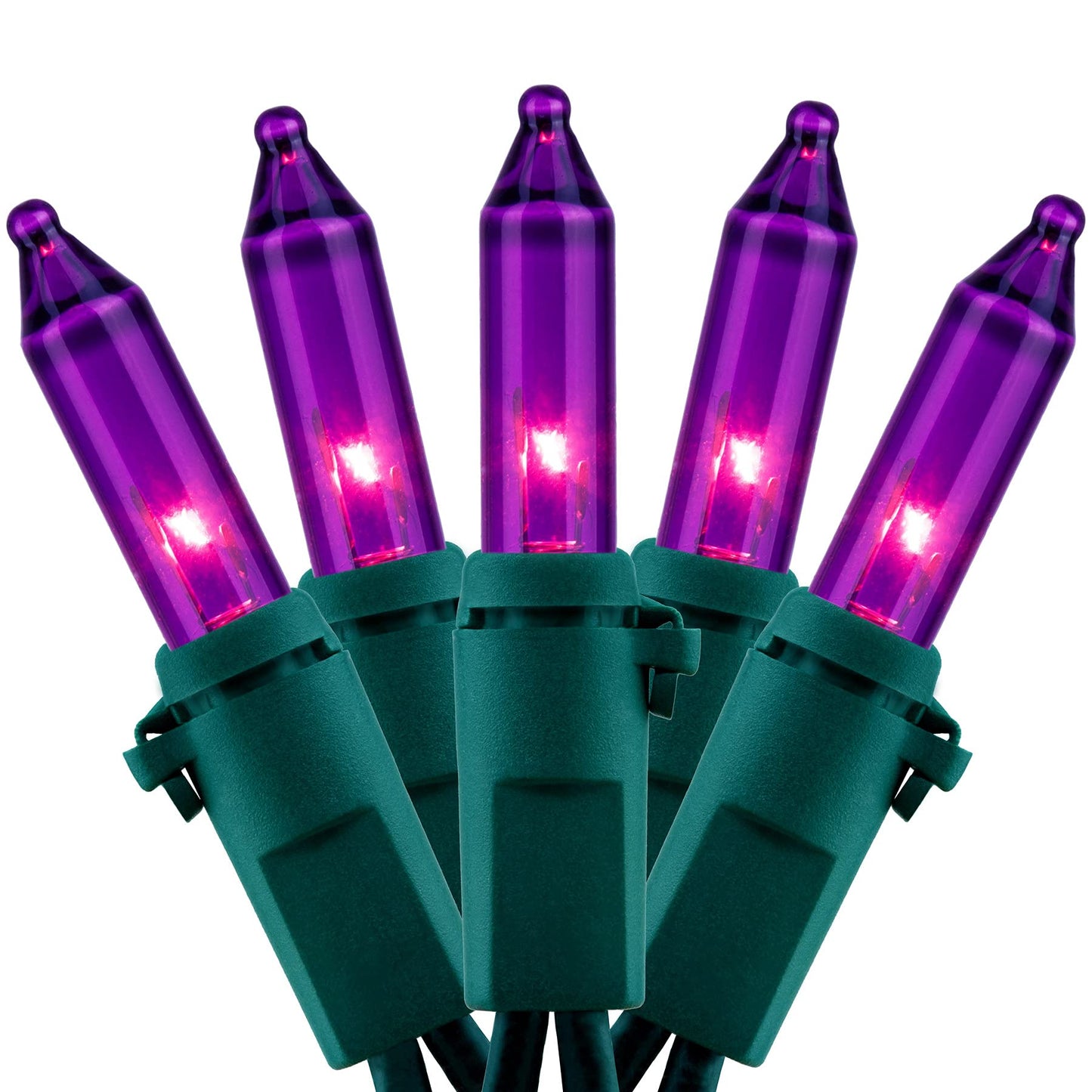 YULETIME Purple Christmas String Lights, 66 Ft 200 Count, UL Certified, Incandescent Mini Light Set, Model DDS-L-100E/2F(0.34)