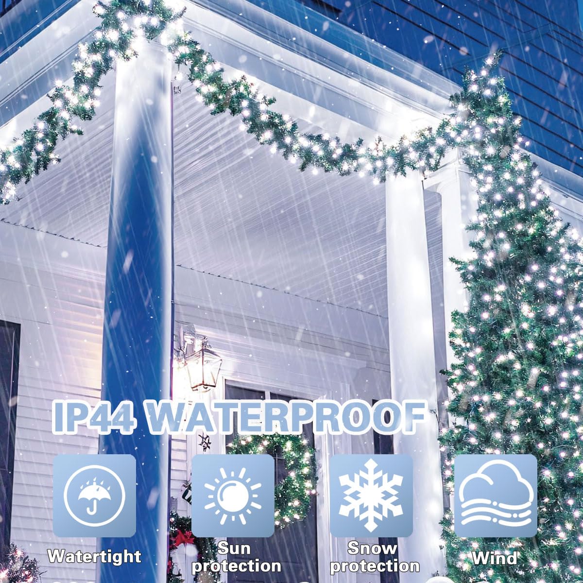 Lamphome 33Ft Christmas Decorative Mini Lights  100 Led Transparent Wire Fairy Starry String Lights Plug In  11 Lighting Modes  For Indoor Outdoor Xmas Tree Wedding Party Decoration (White)