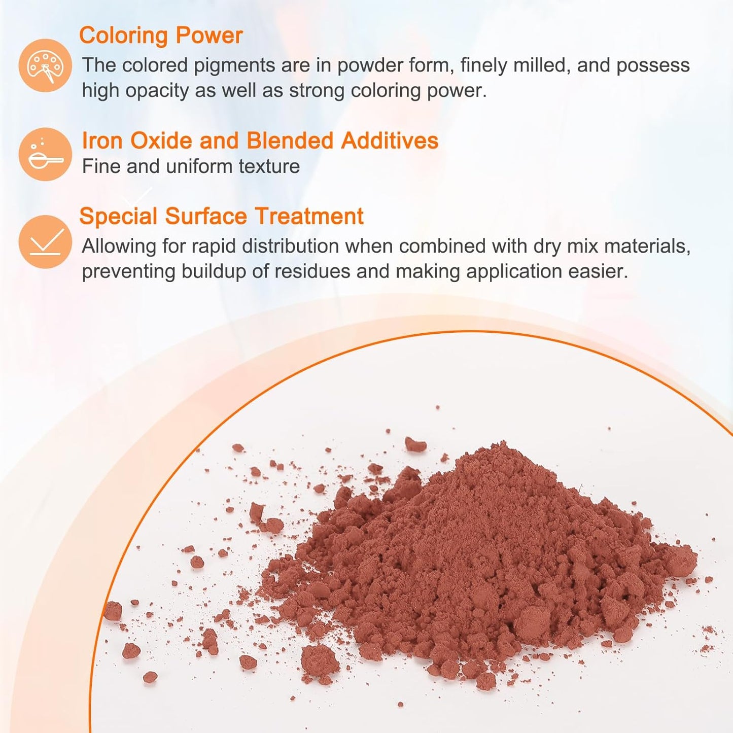 HARFINGTON Iron Oxide Powder Concrete Pigment 500 Mesh 3.5oz (100g) Iron Oxide Grout Pigment for Pastel Tile Paint Concrete Cement, Scarlet Red